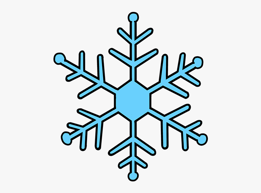 Snowflake Clipart Colorful Snowflakes - Step By Step Snowflake Drawing Easy, Transparent Clipart