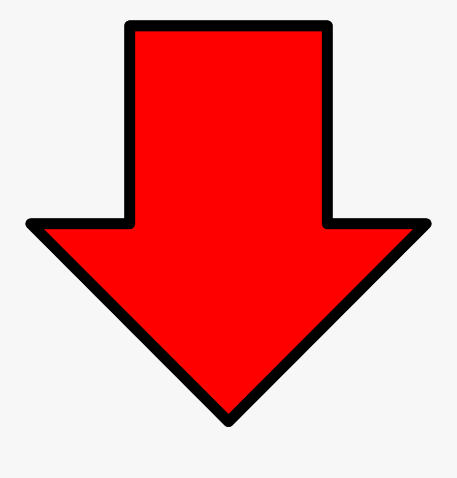 Red Down Arrow - Red Arrow Down Png, Transparent Clipart