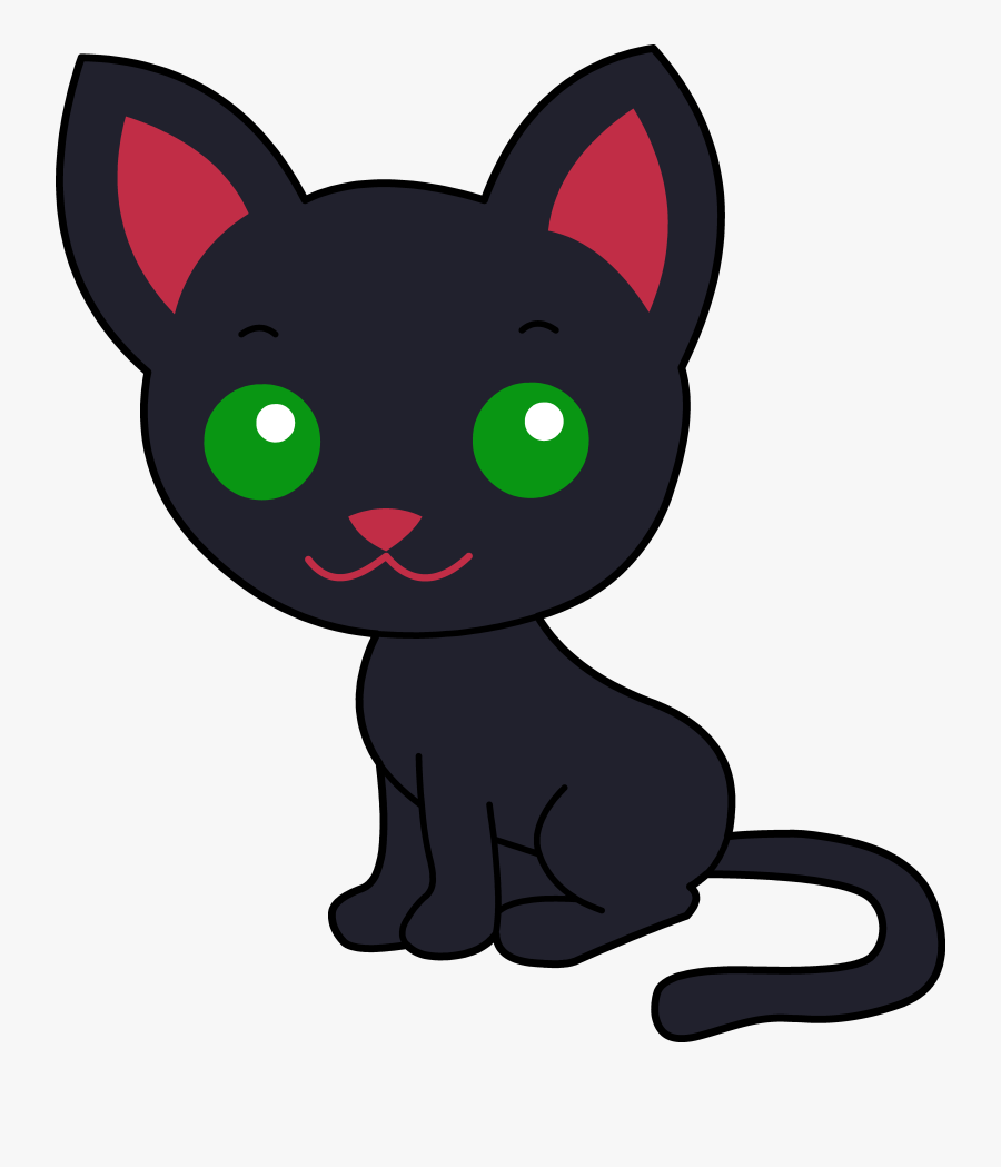Cute Black Kitty Free - Kitty Cat Clip Art, Transparent Clipart