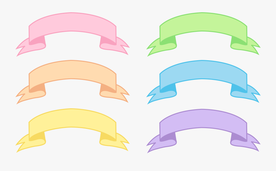 Pastel Banners, Transparent Clipart