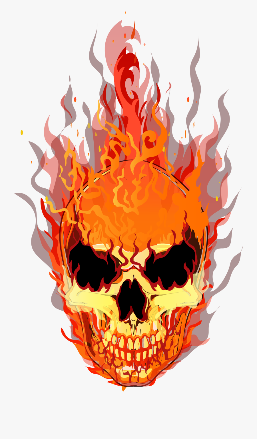 T-shirt Fire Vector Flame Skull Free Clipart Hq Clipart - Vectores De Free Fire, Transparent Clipart