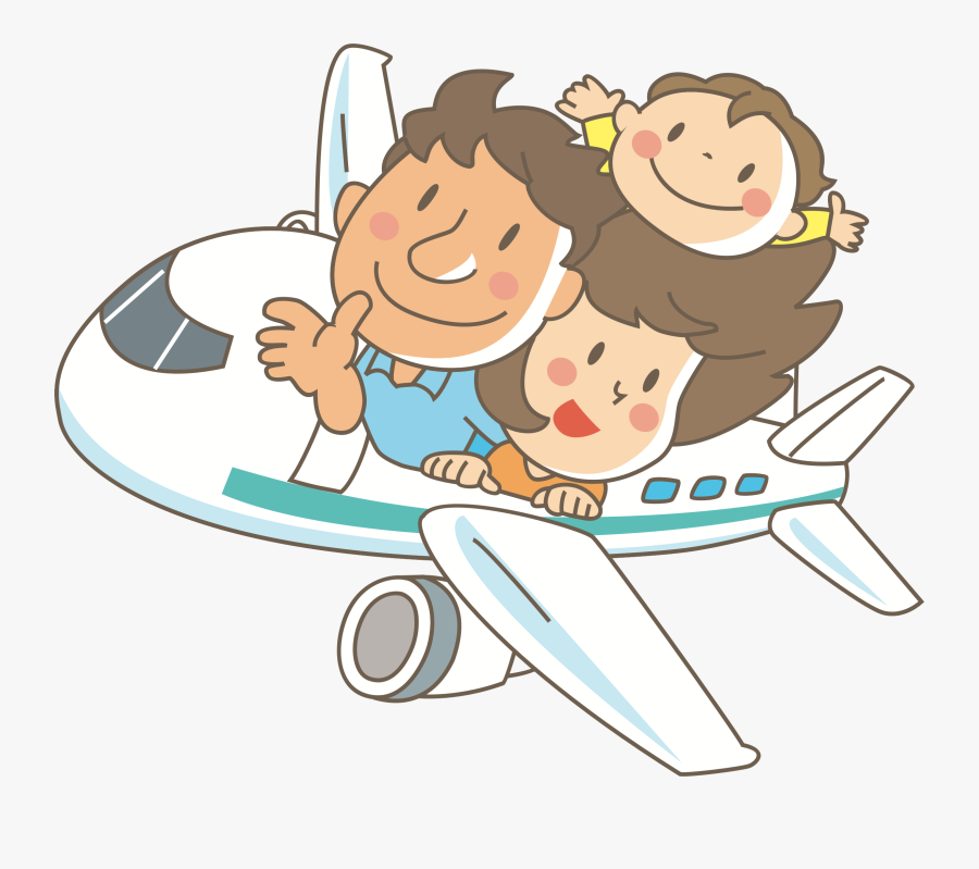 Big Family Clipart Png - Family In Airplane Clipart, Transparent Clipart