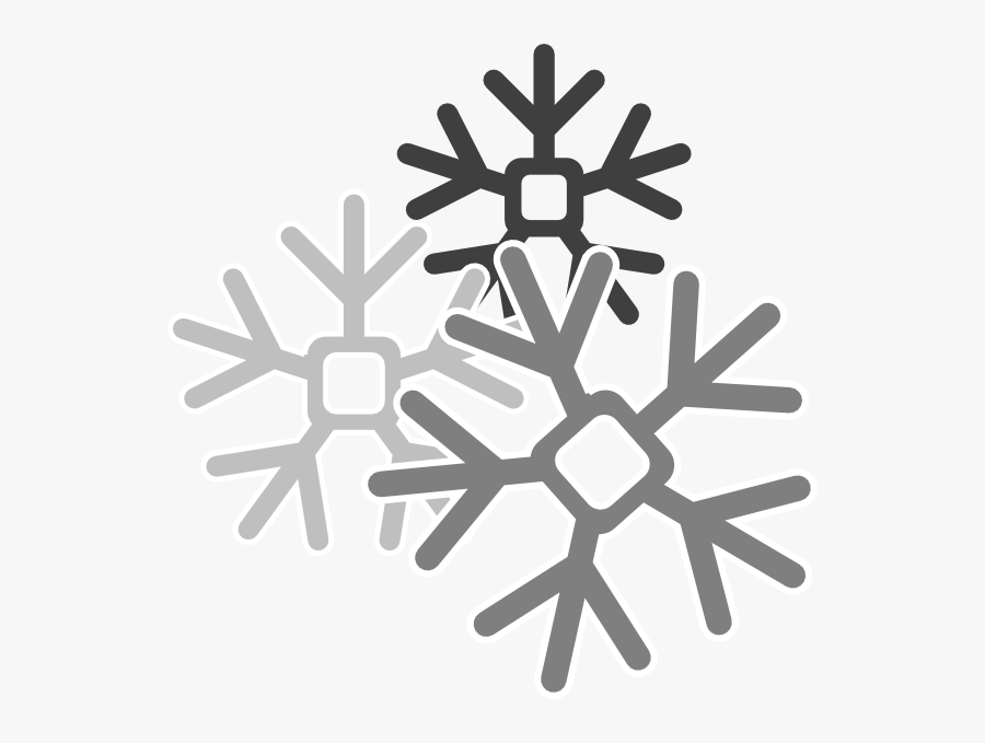Gray Snowflakes Clip Art At Clker - Cartoon Snow Transparent Background, Transparent Clipart