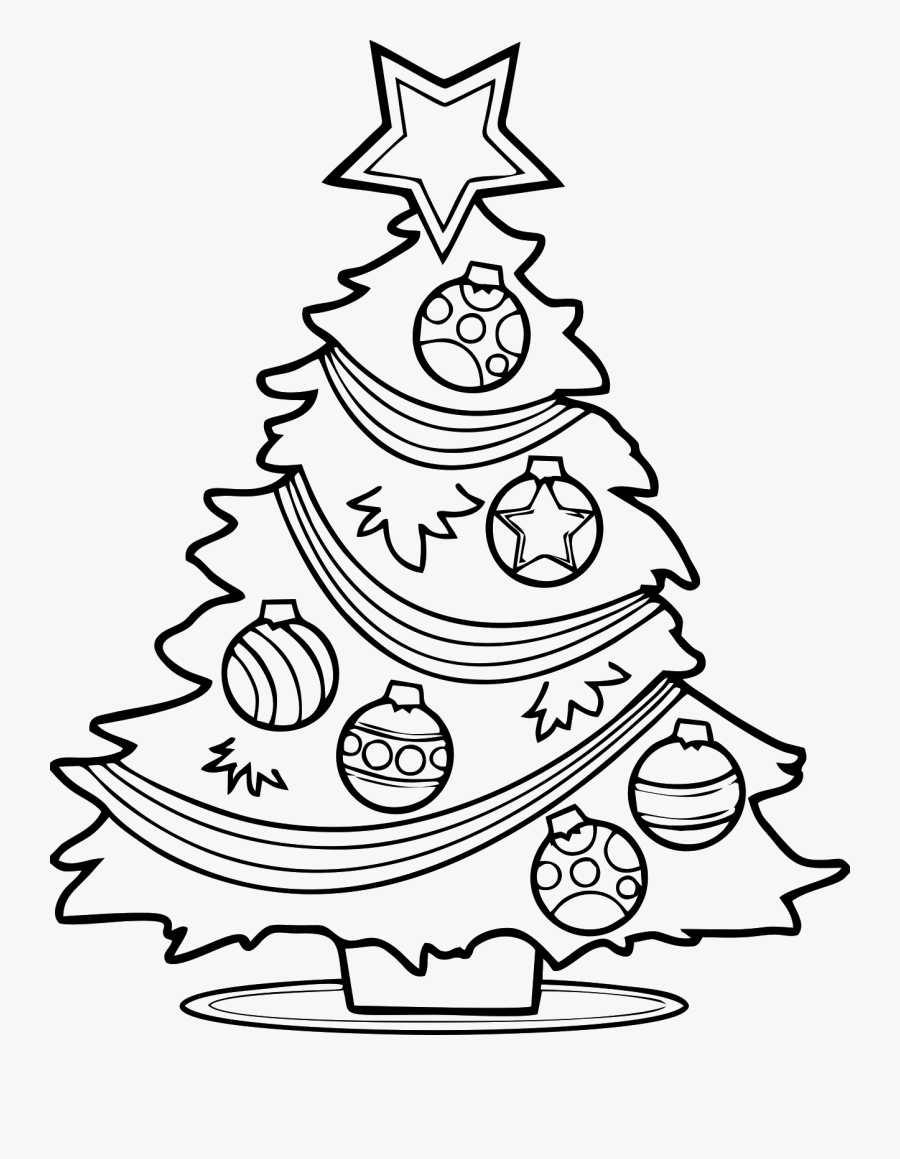Clipart Black And White Xmas Tree, Transparent Clipart