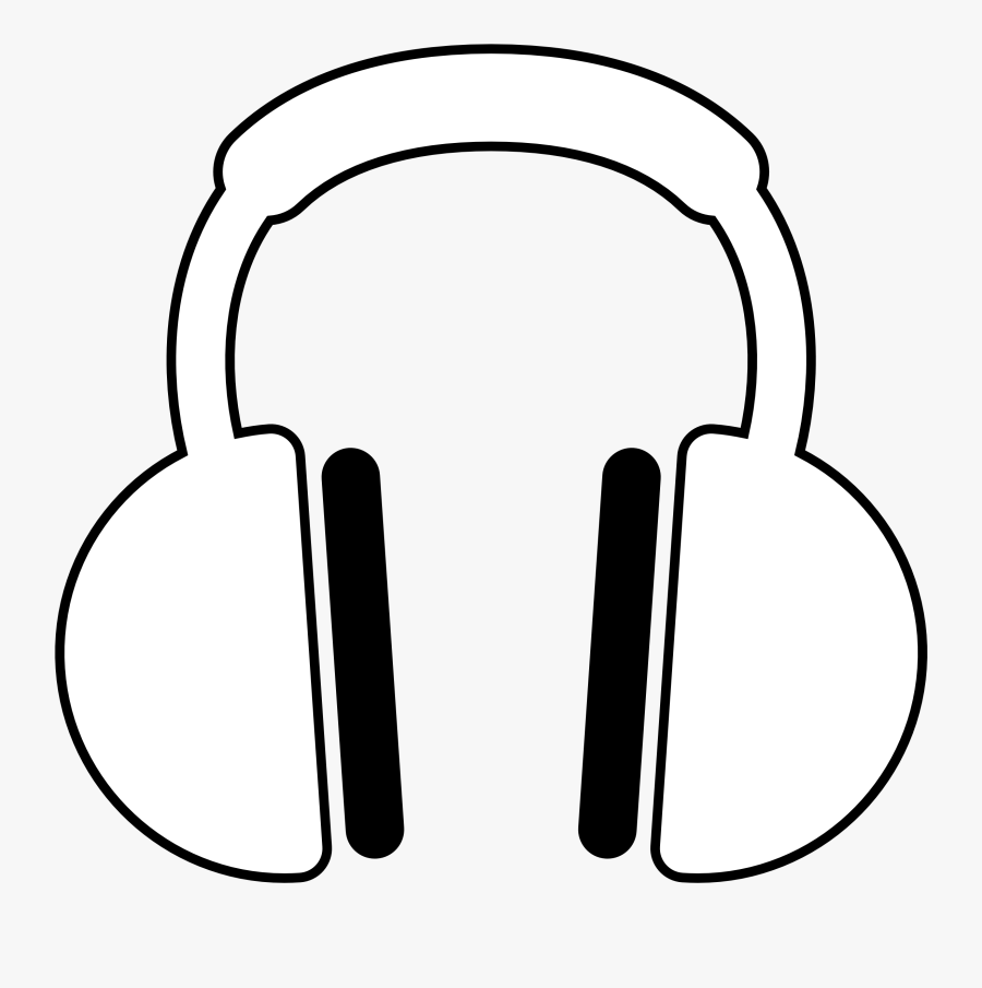 Music Black And White Listening To Music Clipart Black - Headphone Vector White Png, Transparent Clipart