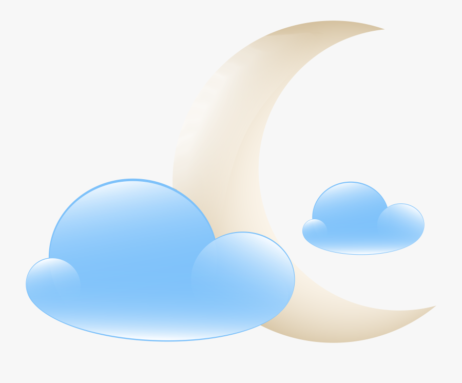 Moon With Clouds Weather Icon Png Clip Art, Transparent Clipart