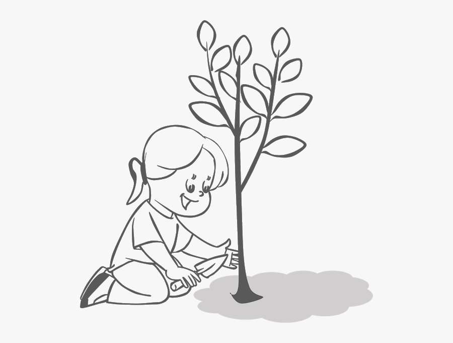 Planting Trees Free Cliparts - Planting Trees Clip Art Black And White, Transparent Clipart