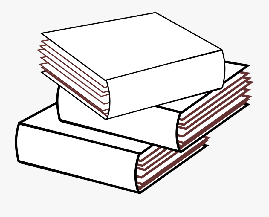 Stacked 3 Books No Color Stacked Books Multiple Books - 書 本 黑白 素材, Transparent Clipart