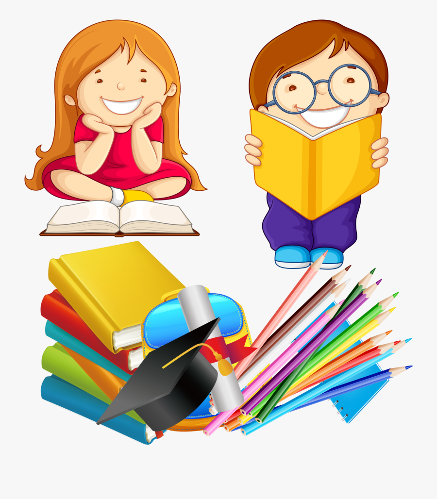 Child Reading Book, Transparent Clipart