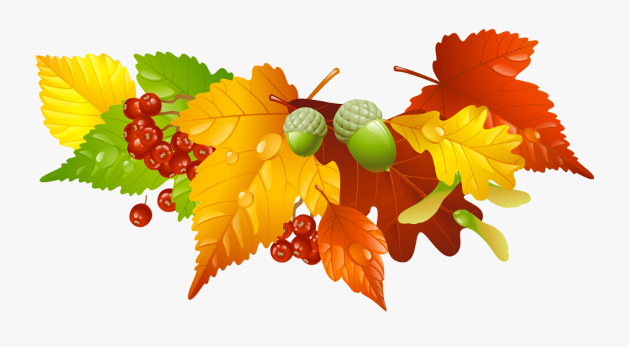 Autumn Leaves And Acorns Decor Png Picture - September Clipart, Transparent Clipart