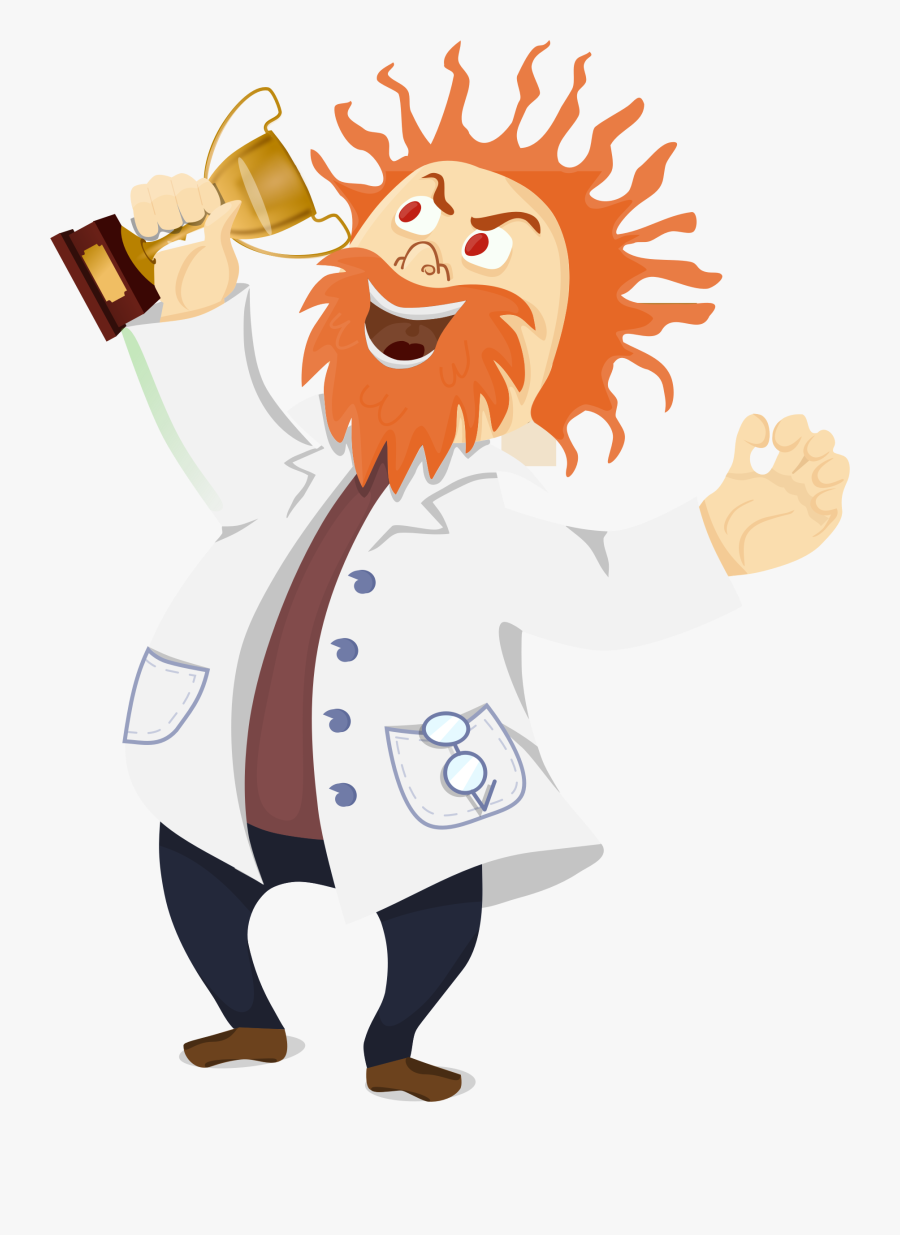 Mad Scientist With A Trophy Icons Png - Png Mad Scientist, Transparent Clipart
