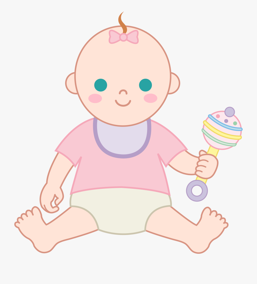 Baby Clipart Invitation - Baby With Rattle Clipart , Free Transparent ...