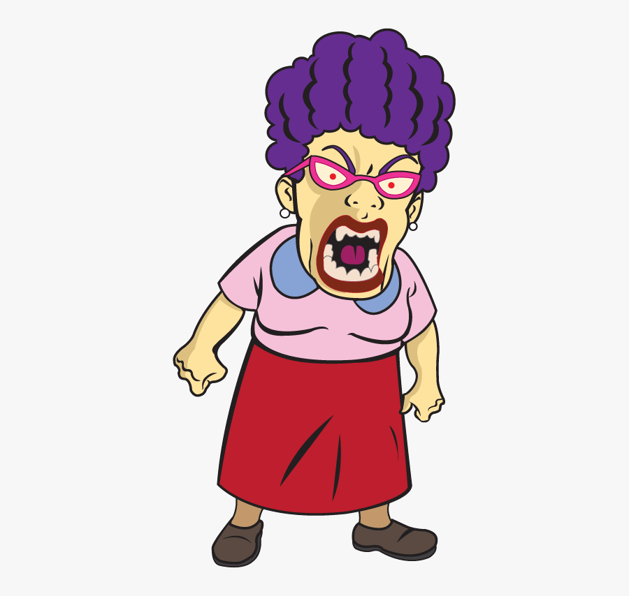 Thumb Image - Cartoon Angry Old Lady, Transparent Clipart