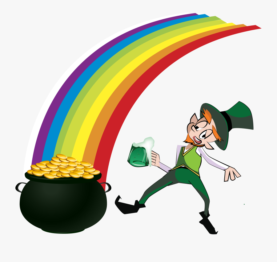 Leprechaun And Rainbow Clipart At Getdrawings - Rainbow Pot Of Gold Transparent, Transparent Clipart