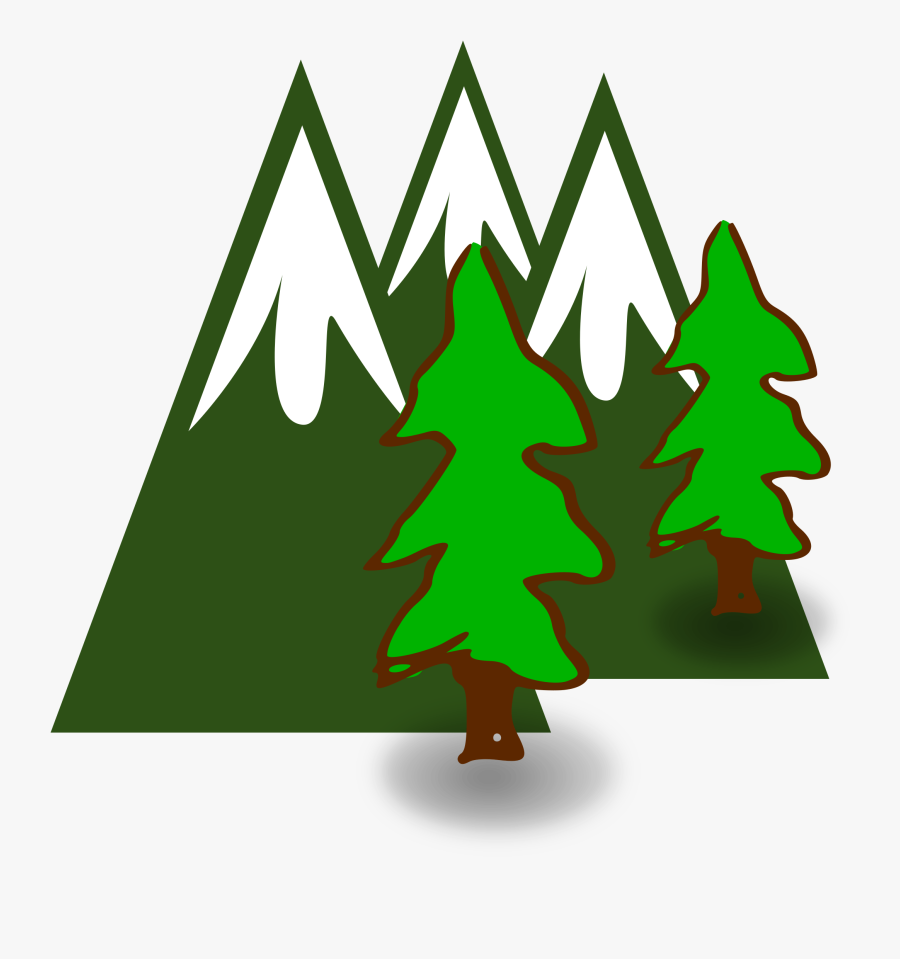 Mountain Tree Cliparts - Mountains With Trees Clipart, Transparent Clipart