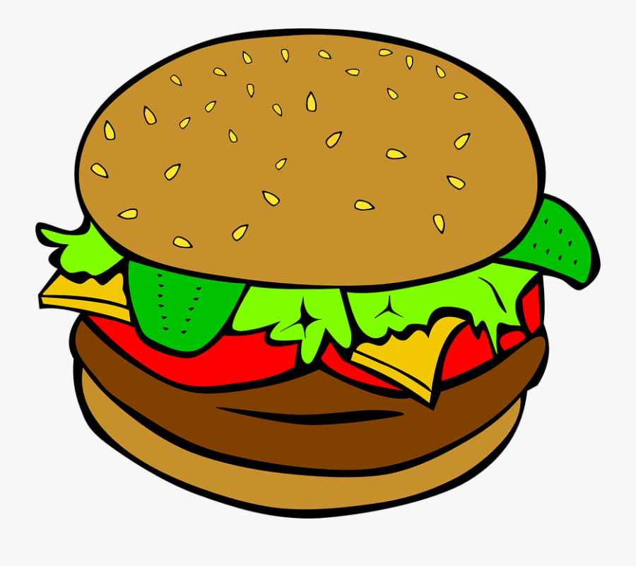 Cheese - Pizza - Clip - Art - Hamburger Food Clipart, Transparent Clipart