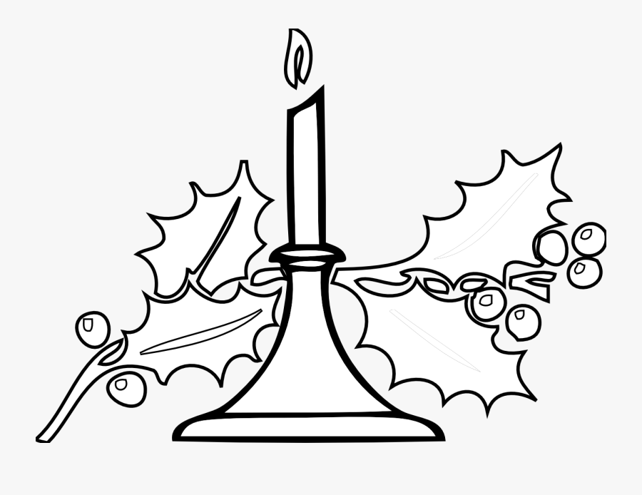 Thanksgiving Clipart Religious - Christmas Candle Clipart Black And White, Transparent Clipart