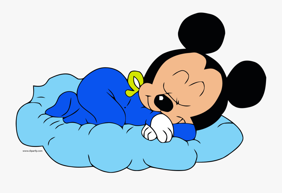 Disney Baby Mickey Sleeping Clipart Png - Baby Mickey Sleeping, Transparent Clipart