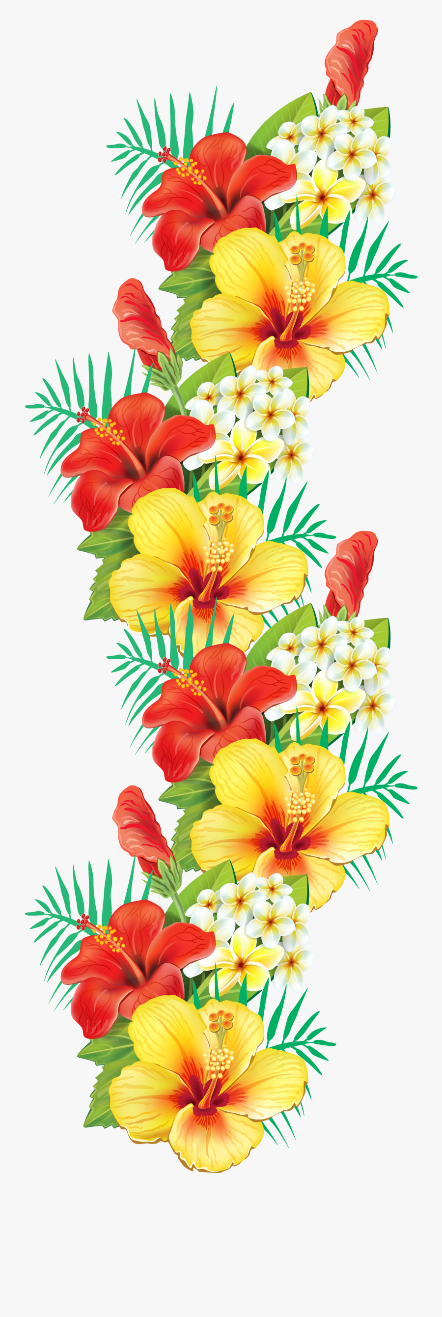 Clip Royalty Free Library Exotic Decor Png Pinterest - Tropical Flowers Border Png, Transparent Clipart