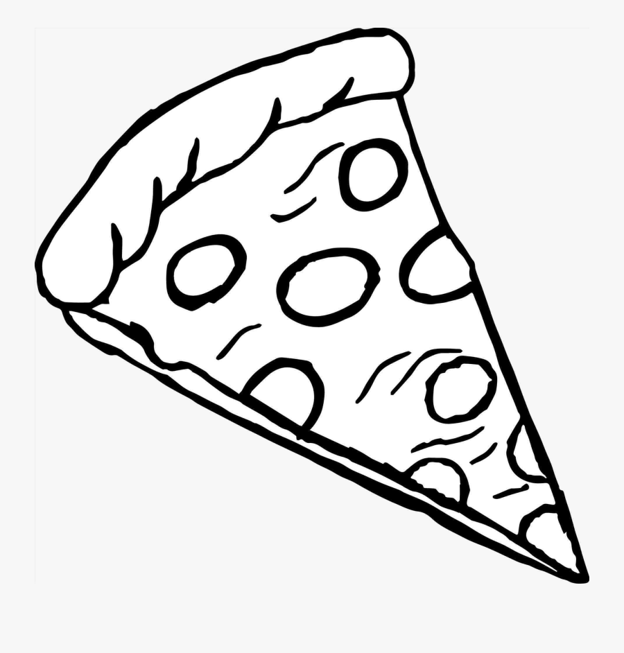 Pizza Slice Of Clipart Black And White Transparent - Pizza Slice Coloring Pages, Transparent Clipart