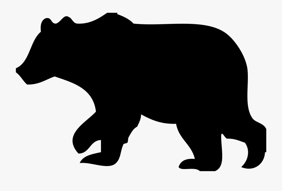 Black Bear Clipart Outline - Bear Silhouette Png, Transparent Clipart