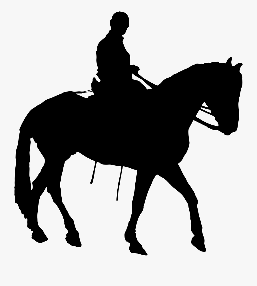 Clipart - Man On Horse Silhouette, Transparent Clipart