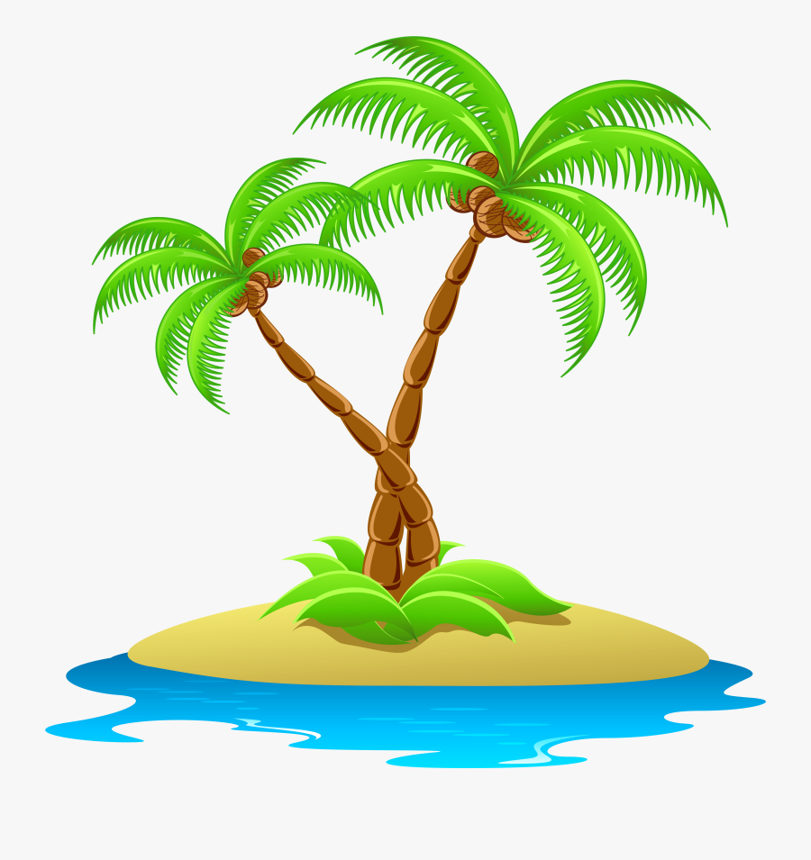 Palm Tree Clip Art Transparent Background Clipart Panda - Palm Tree Island Clip Art, Transparent Clipart