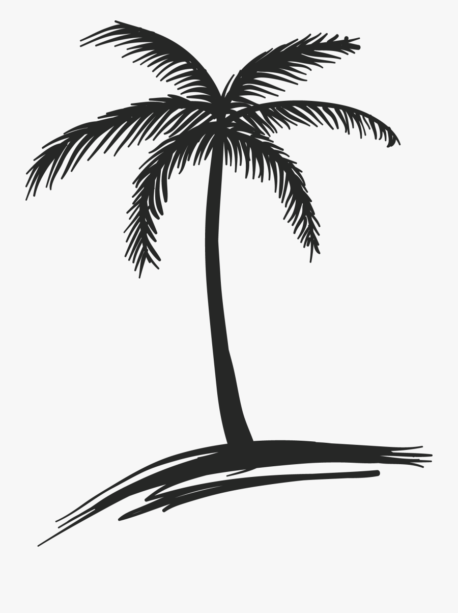 Clip Art Clipart Free Library And - Coconut Tree Beach Drawing, Transparent Clipart