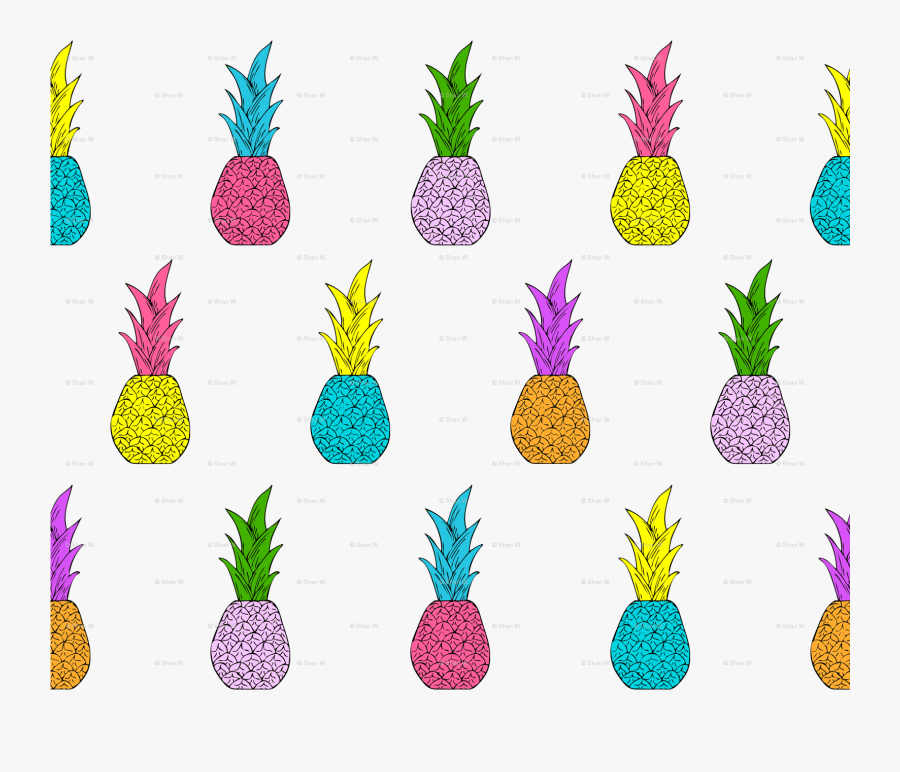 Clipart Pineapple Symmetrical - Neon Pineapples, Transparent Clipart