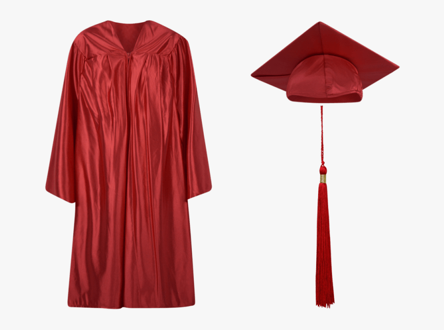 Red Graduation Cap And Gown - Cap And Gown Png Red, Transparent Clipart