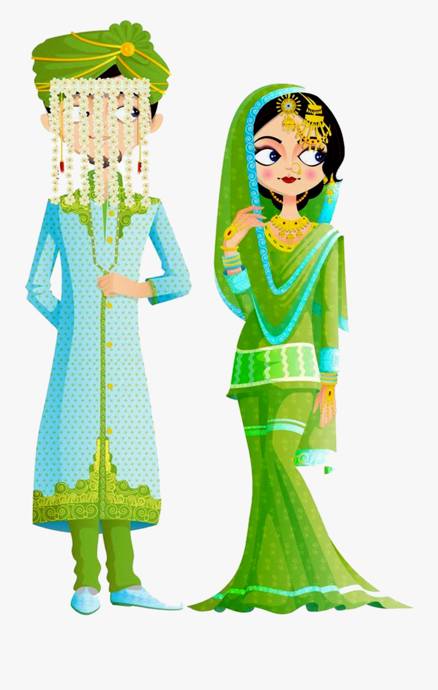 wedding png muslim bride and groom cartoon free transparent clipart clipartkey