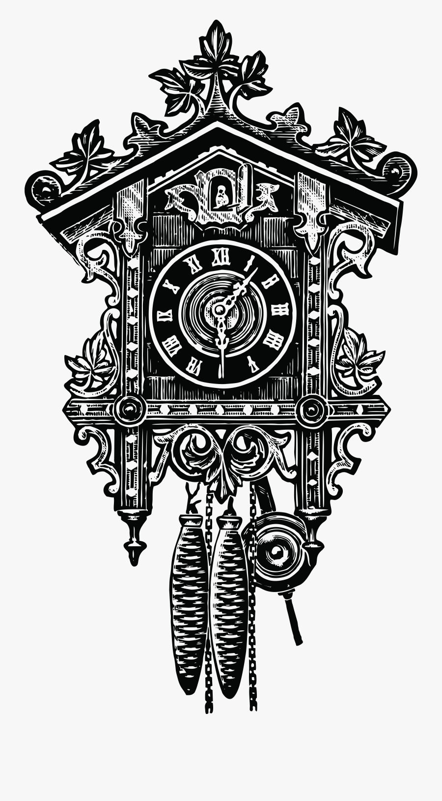 Free Clipart - Cool Cuckoo Clock Drawing, Transparent Clipart