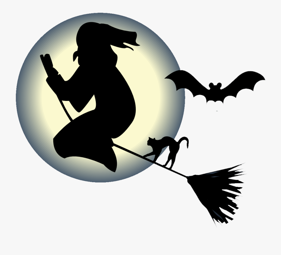 Silhouette Of Witch Flying On Broom At Getdrawings - Transparent Png Flyinf Witch, Transparent Clipart