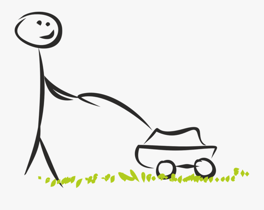 Stick Figure Mowing Lawn Clipart , Png Download - Stick Figure Mowing Lawn, Transparent Clipart