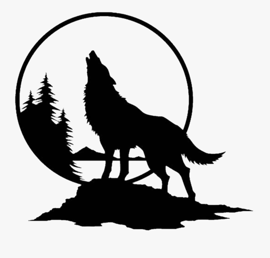 #freetoedit #silhouette #art #night #sky #moon #disney - Wolf Howling At Moon Silhouette, Transparent Clipart