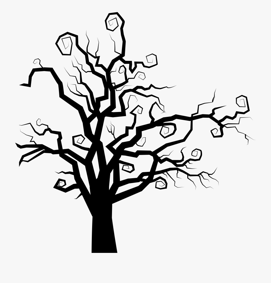 Halloween Clipart Banner - Spooky Tree Silhouette Png, Transparent Clipart