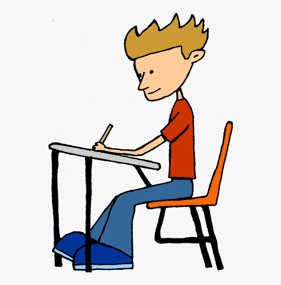 Students Writing Clipart - Student Sitting At Desk Clipart, Transparent Clipart