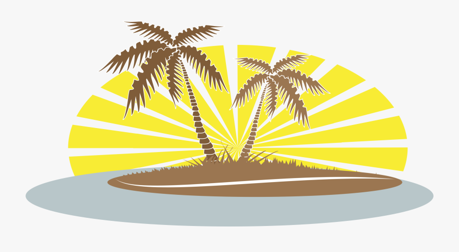 Clipart Summer Palm Tree - Palm Trees And Beach Clip Art, Transparent Clipart