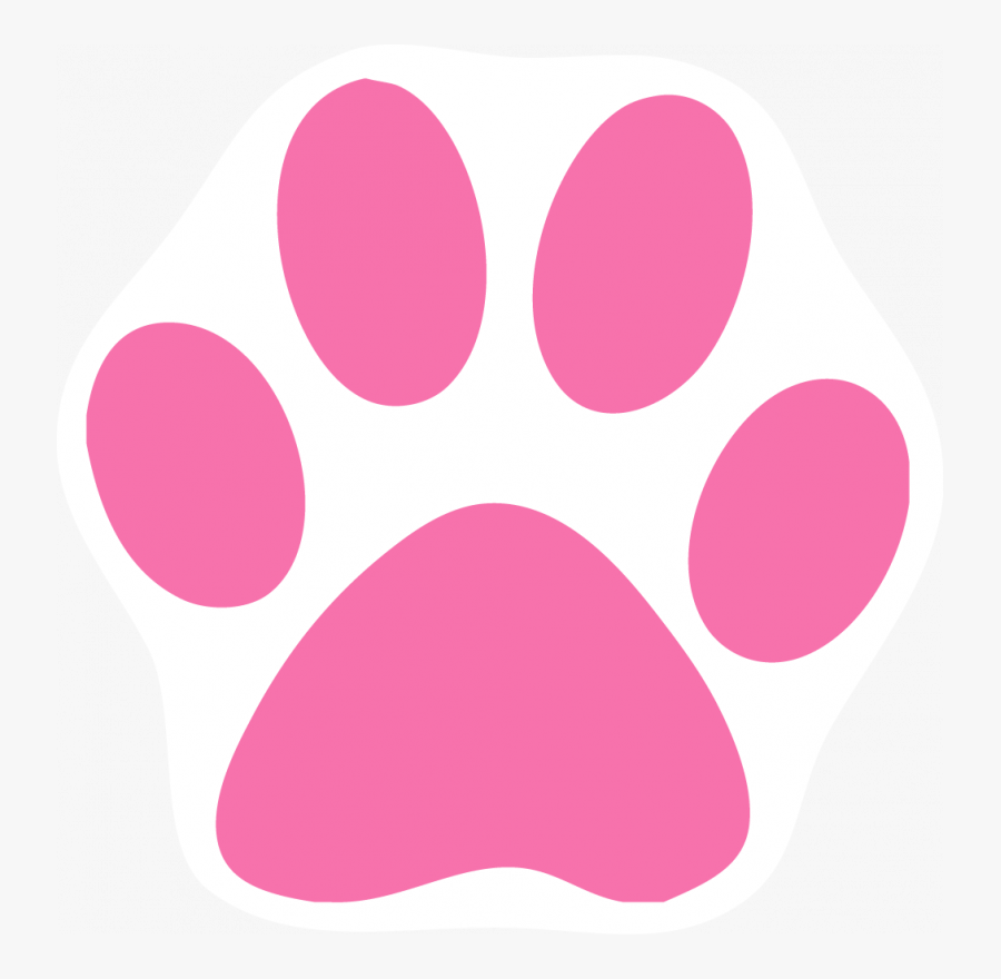 Pink Cat Paw Print, Transparent Clipart