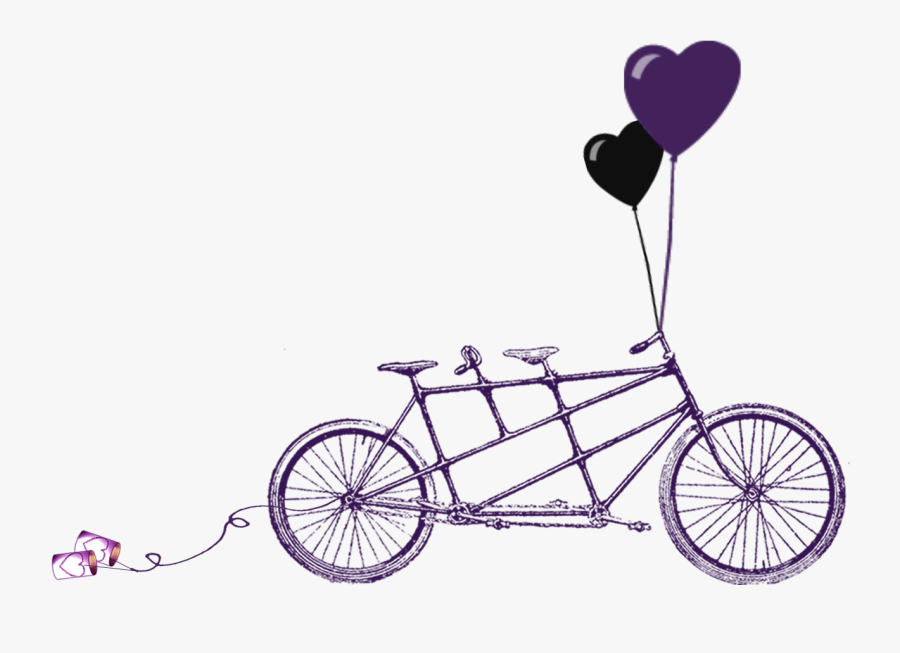 Wedding Invitation Clip Art - Tandem Bicycle Wedding, Transparent Clipart