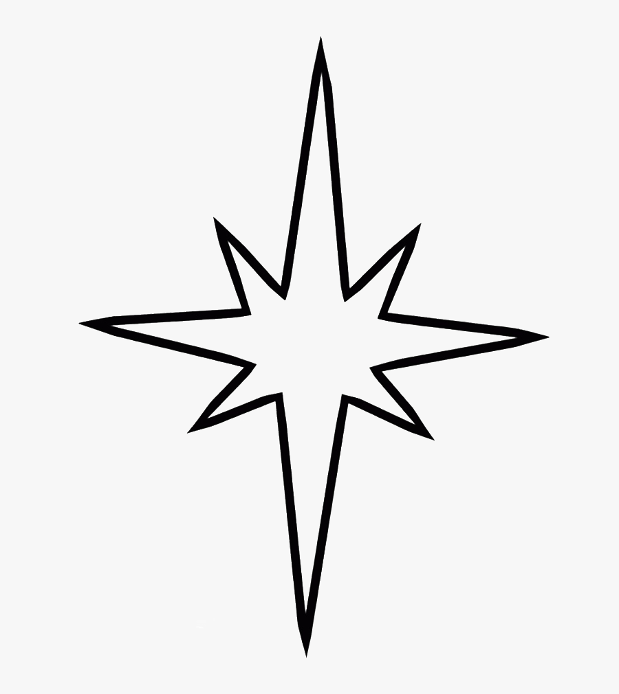 North Star Clipart - Nativity Star Coloring Page, Transparent Clipart