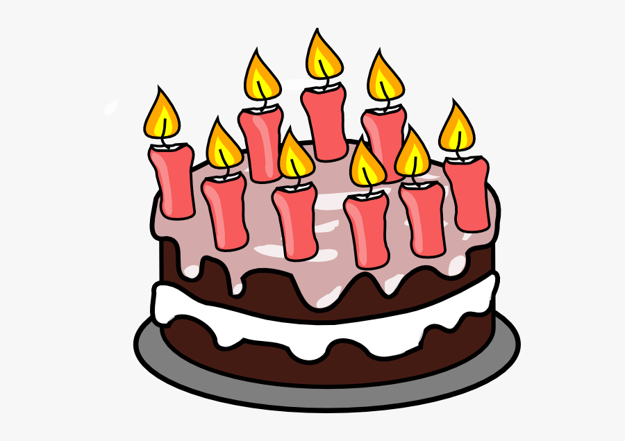 Cake - Clipart - Birthday Cake 5 Candles, Transparent Clipart