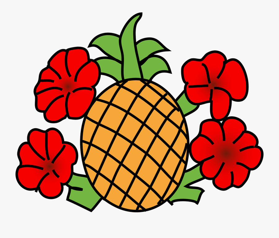 Pineapple - Vector - Png - Clip Art Fruits Black And White, Transparent Clipart
