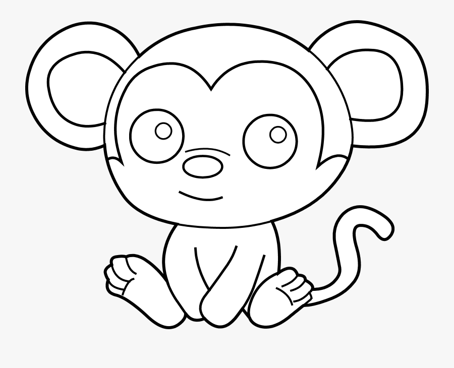 Transparent Cute Monkey Png Outline Of A Baby Monkey Free Transparent Clipart Clipartkey