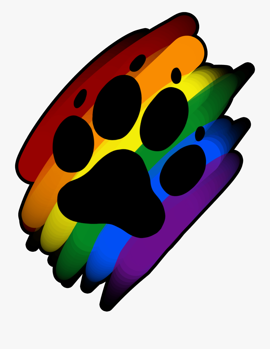 Pawprint Clipart Rainbow - Rainbow Paw Print Art, Transparent Clipart