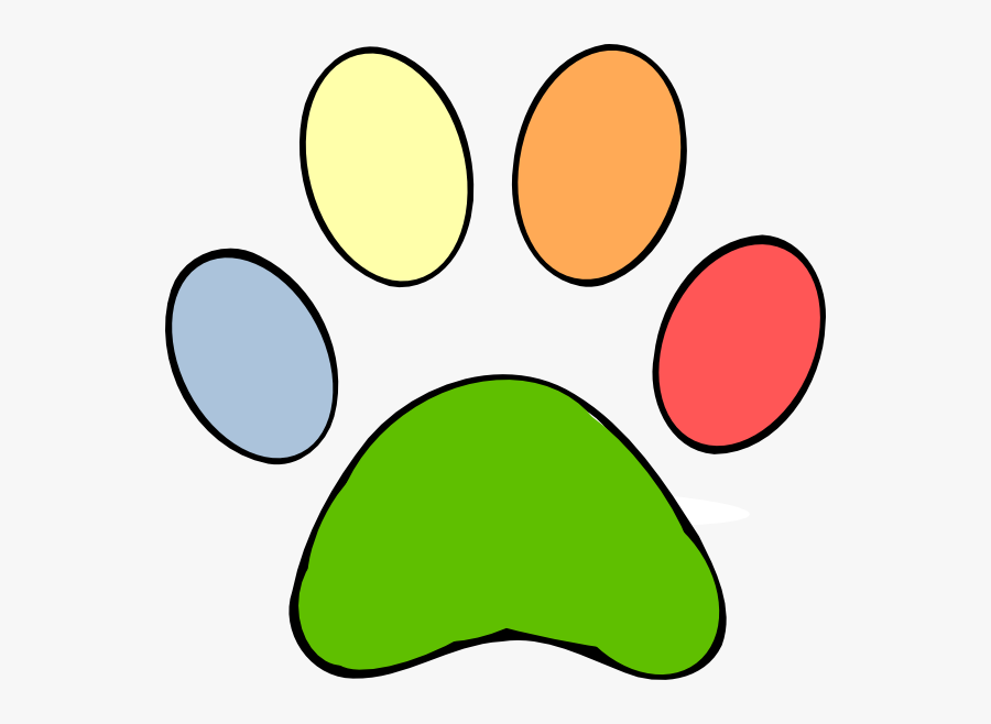 Paw Clip Art Colorful - Colored Paw Print Png, Transparent Clipart