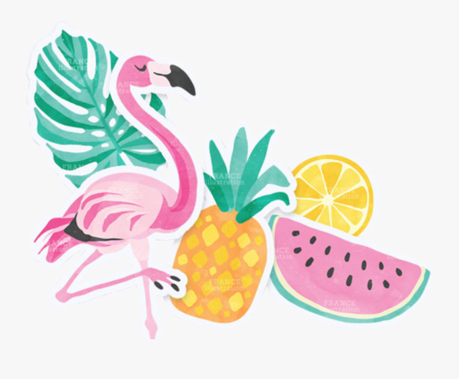 #summer #flamingo #pineapple #glasses #sandals #colorful - Pineapple Transparent Flamingo Clipart, Transparent Clipart