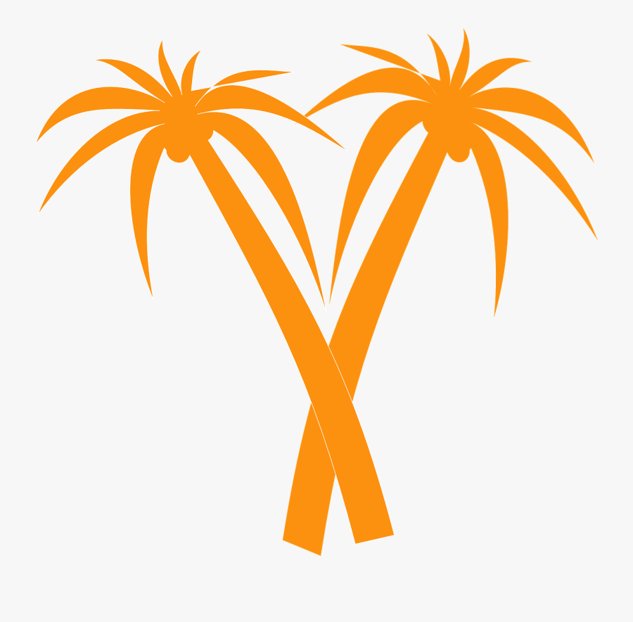 Orange Clipart Palm Tree - V Shaped Palm Tree, Transparent Clipart