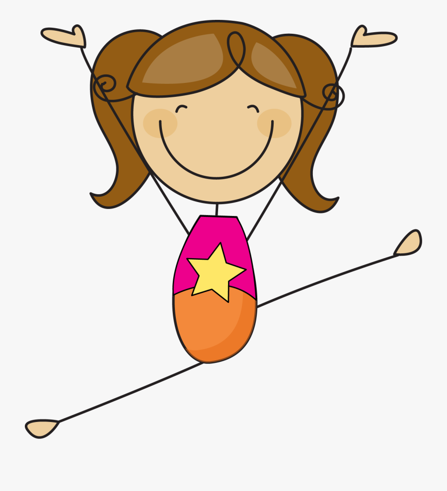 Gymnastics Little Girl Clipart - Stick Figure Girl Clipart, Transparent Clipart