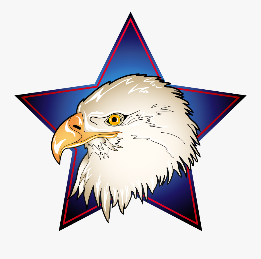 Eagle Head In Blue Star Transparent Png Clip Art Image, Transparent Clipart